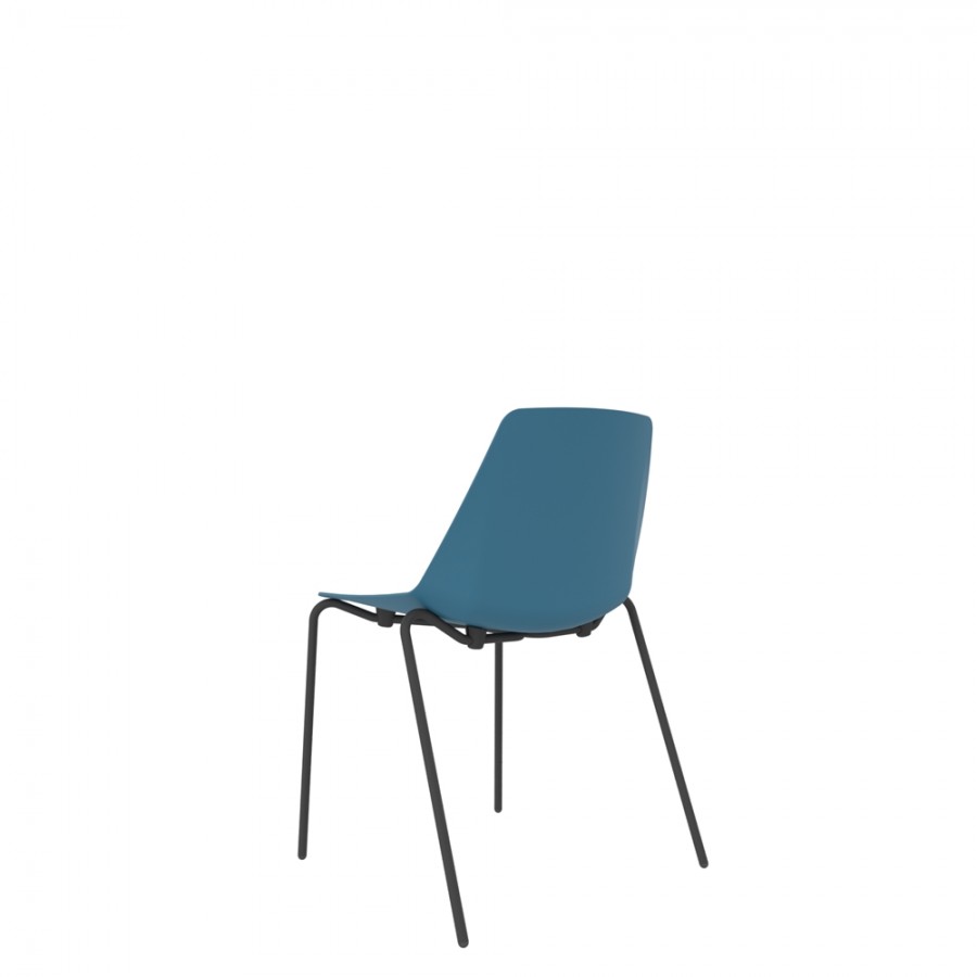 Polypropylene Shell Chair 4-Leg Black Steel Frame